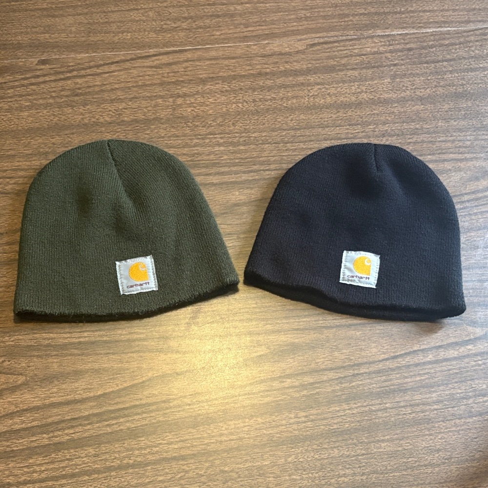 Carhartt Beanie Hats Olive Black Bundle of 2